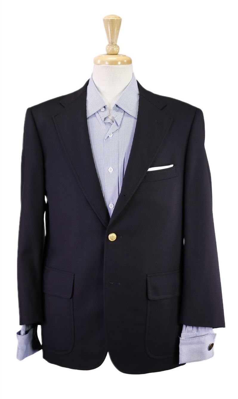 J Press Navy Blue w/ Gold Metal Buttons 3/2 Roll Lapel Blazer Jacket 38S